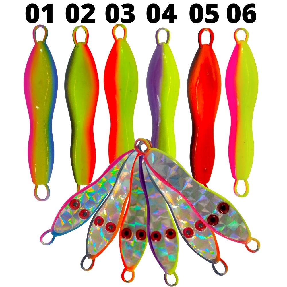 kit com 6 unidades Isca artificial 20g,27g,35g jumping jig sapinho para pesca GROUPER JIGS