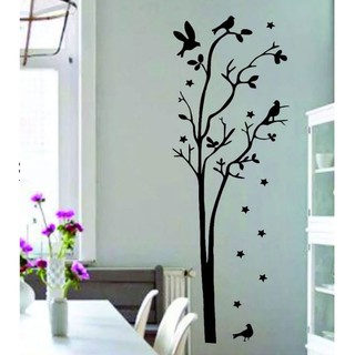 Adesivo Decorativo De Parede Árvore Com Pássaros e Estrelas em Oferta na Shopee