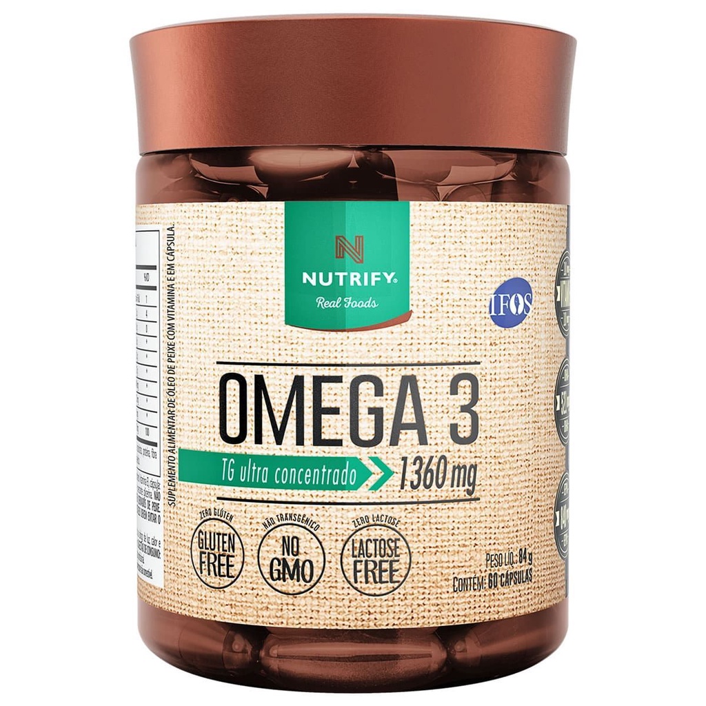 OMEGA 3 TG ULTRA CONCENTRADO 1360mg - 60 CÁPSULAS - NUTRIFY REAL FOODS - INTEGRALMÉDICA