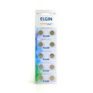 Bateria Alcalina LR54 AG10 LR1130 Elgin Cartela C/ 10 Un.