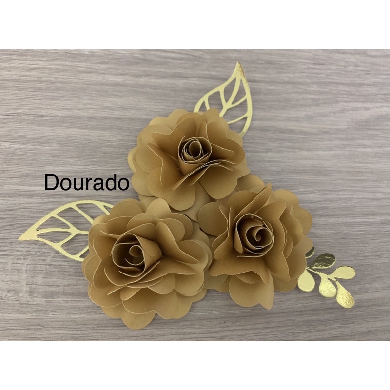 Flores para topo de bolo (3 unidades ) incluso folhas, tamanho das flores 6  cm | Shopee Brasil