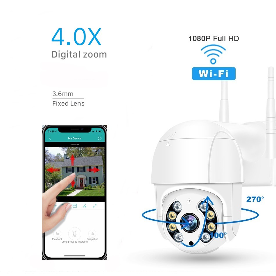Camera De Segurança Smart Ip Wifi Mini Dome Full Hd 1080p Com Alerta e Visão Noturna App Icsee