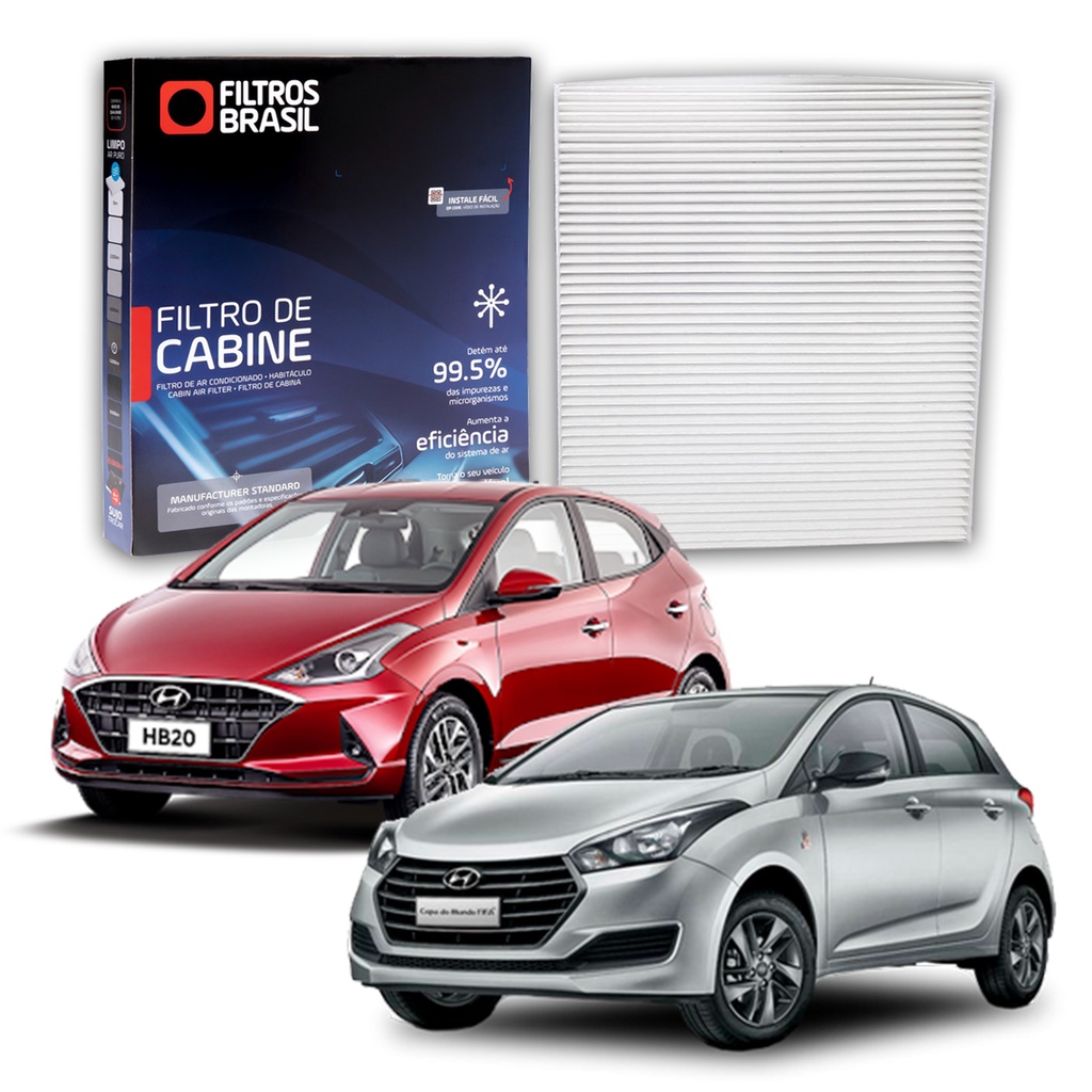 Filtro da Cabine Ar Condicionado Hyundai HB20 Confort Premium Turbo Style SX 2012 á 2021 em Oferta na Shopee