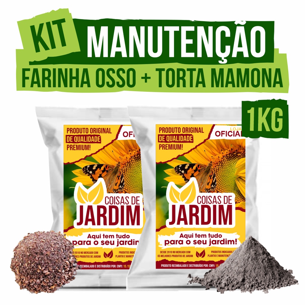 Kit Manutenção Farinha De Osso E Torta De Mamona 1kg