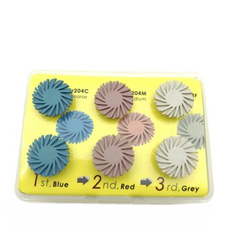 6PCS Polimento odontologia Kit De Polimento De Resina Composite Sistema De Diamante Ra disco polimento Dental Material De Dentes Flex Escova Espiral Rebarbas