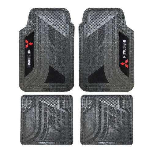 Jogo Tapete Borracha Logo Bordado Mitsubishi L200