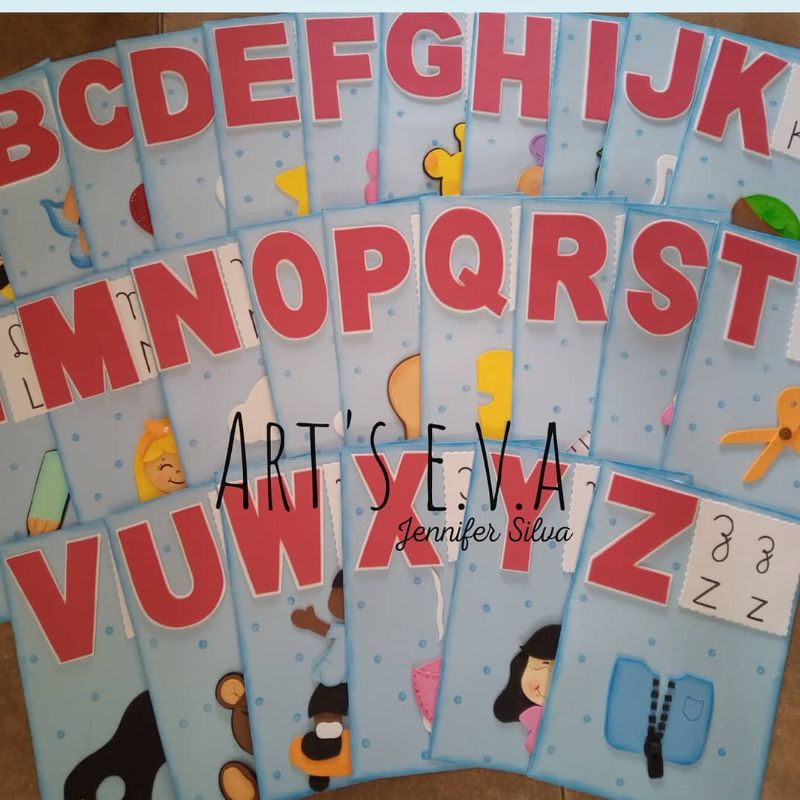 alfabeto móvel, alfabeto de parede em Eva, decoração de sala de aula ...