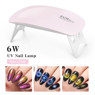 Lâmpada De Unha UV Gel De 6W Pregos Cor-De-Rosa LED Secadora De Unhas Polimento Ferramenta
