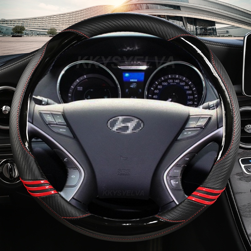 Capa De Volante De Carro De Fibra De Carbono Para Hyundai Tucson 2011-2015 Elantra 2011-2016 Avante i30 2012 Sonata 8 20
