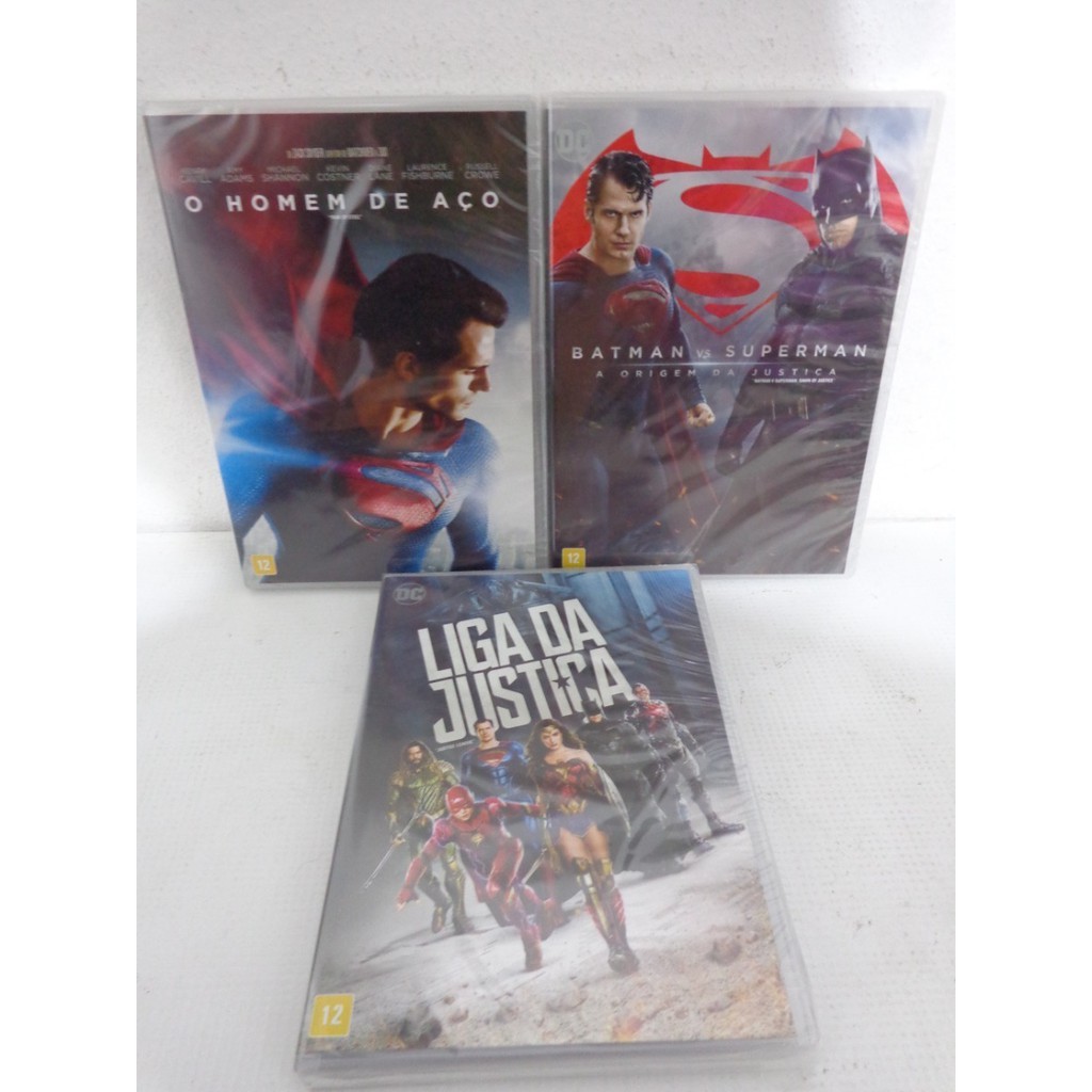 Homem De Aço + Batman Vs Superman + Liga Da Justiça Dvd Novo