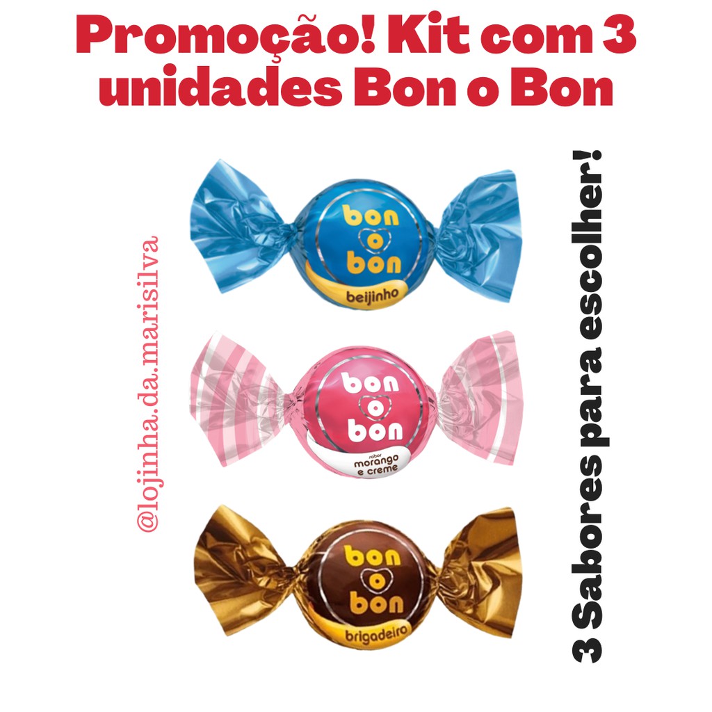 BONOBON Chocolate Kit Bombom Arcor Bonobon 3 Unidades Sabores ...