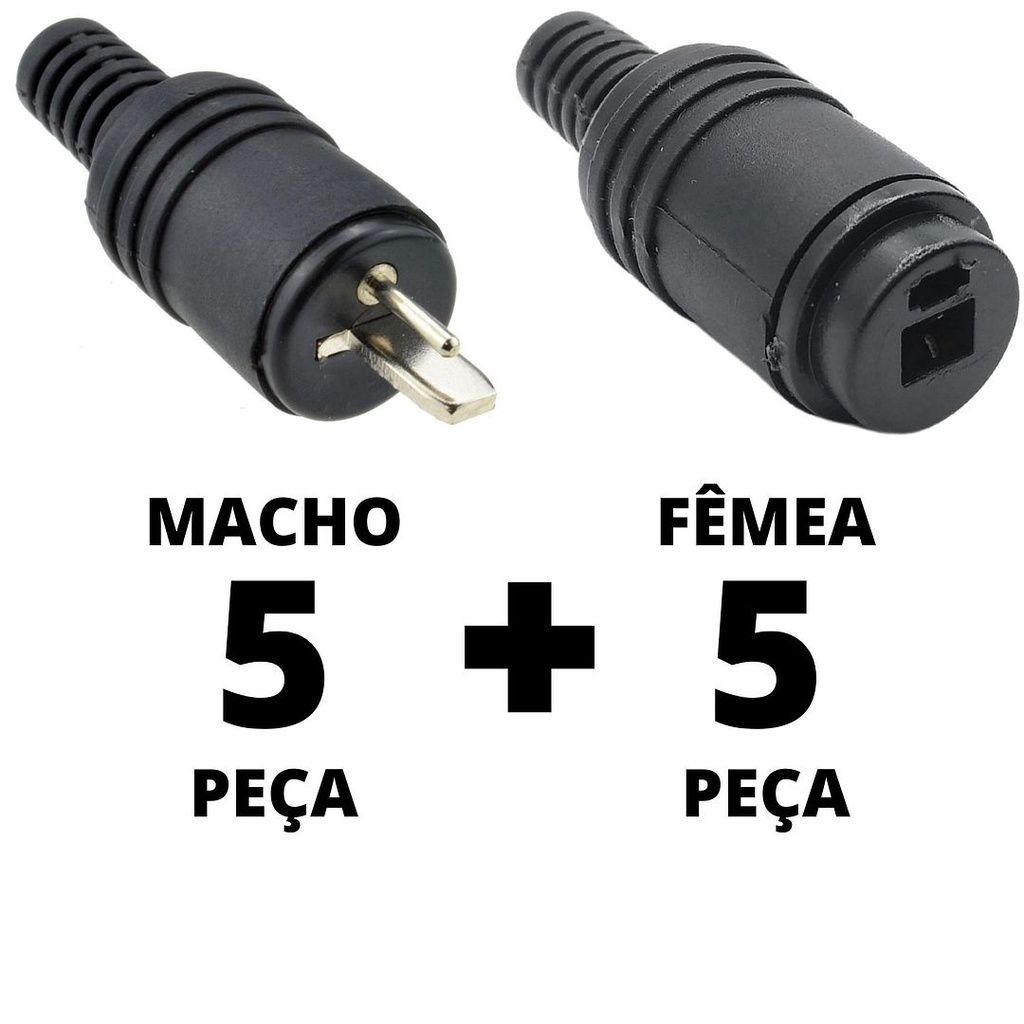 10un Conector Plug Paf Din 2 Pinos Macho e Femea Vitrola Antiga C&B Conectores