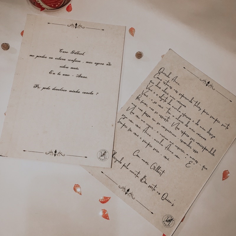 Cartas do Gilbert e da Anne Shirley ( Anne With an E ) Shopee Brasil