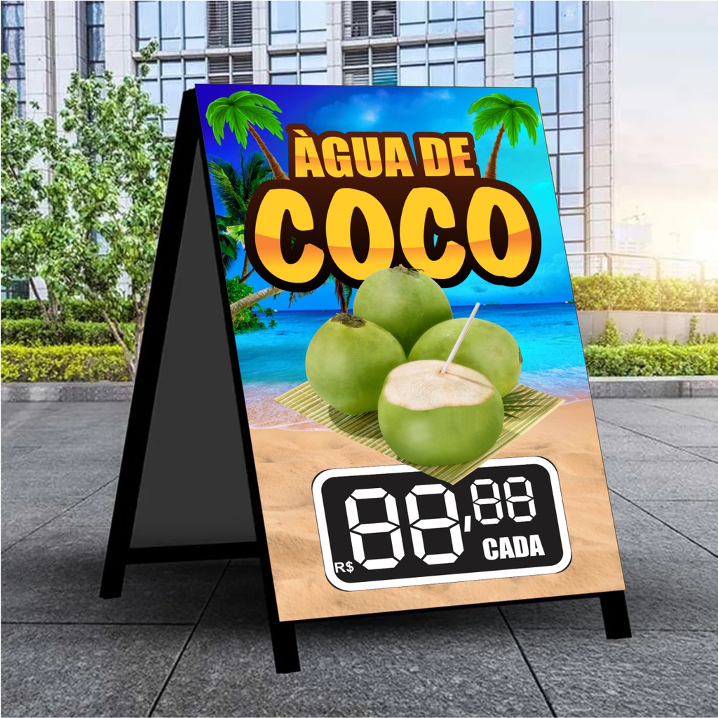 Cavalete 2 LADOS Água de coco - 45x65