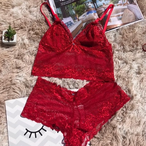 red lace panty set