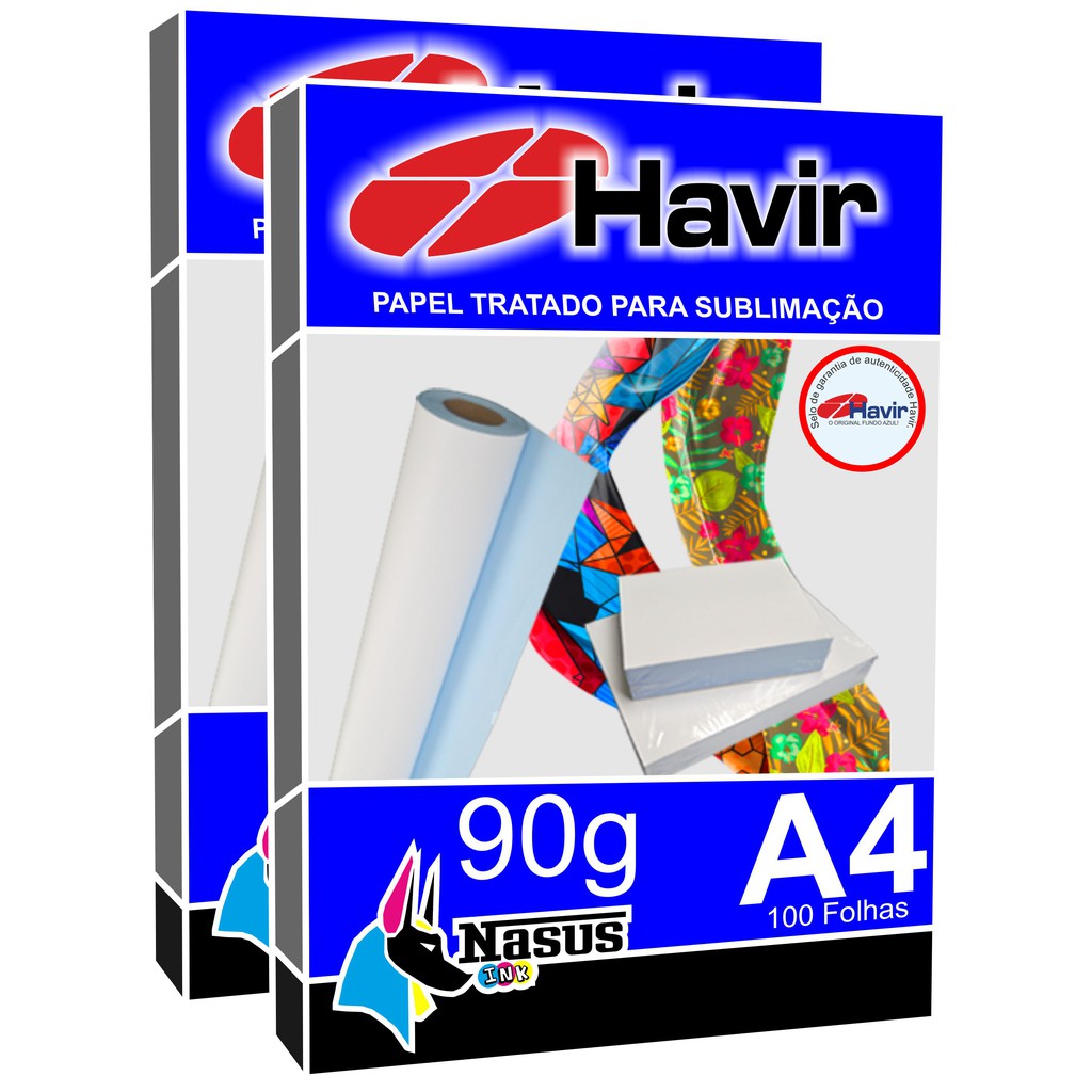 200 folhas Papel Havir NOVO AZULÃO Sublimático A4 Fundo Azul SECAGEM RÁPIDA 90g sublimação Nasus ink em Oferta na Shopee