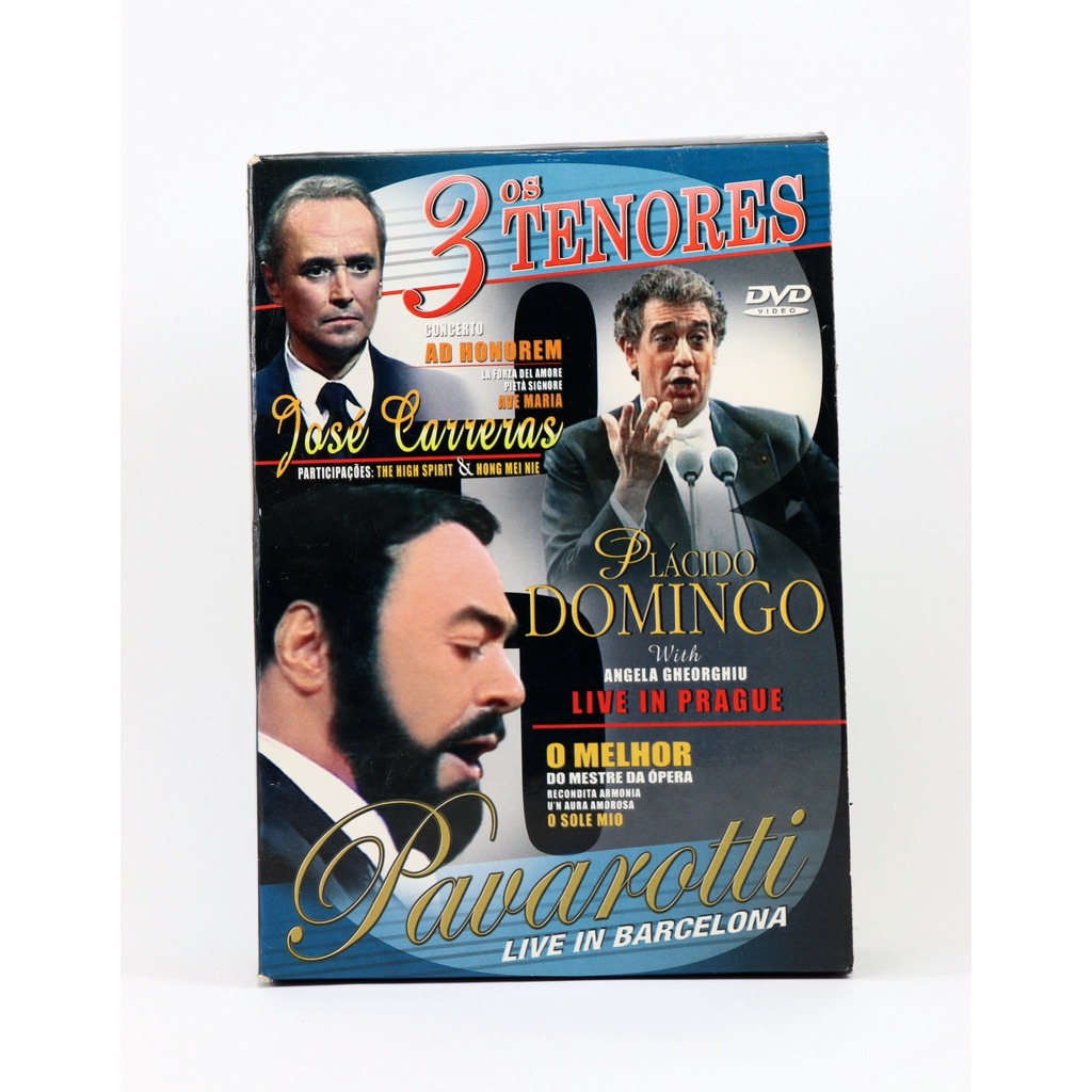 Os 3 Tenores Box DVD Original / Luciano Pavarotti Live In Barcelona / José Carreras / Plácido Domingo / 3 Discos