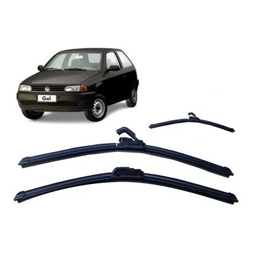 Kit de 3 Palhetas para Limpador de Parabrisa Dianteiro + traseiro para Vw Gol Bola G2 1995 Até 1999 em Oferta na Shopee