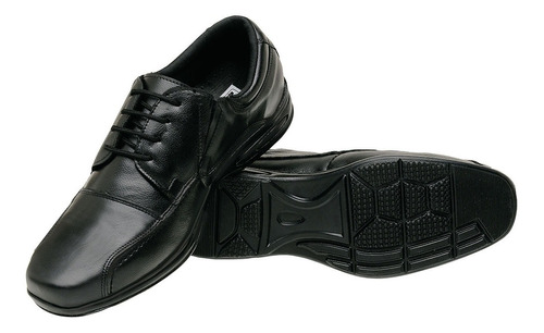 Sapato Social Couro Cadarço Anti-stress Ortopédico Confort 5070