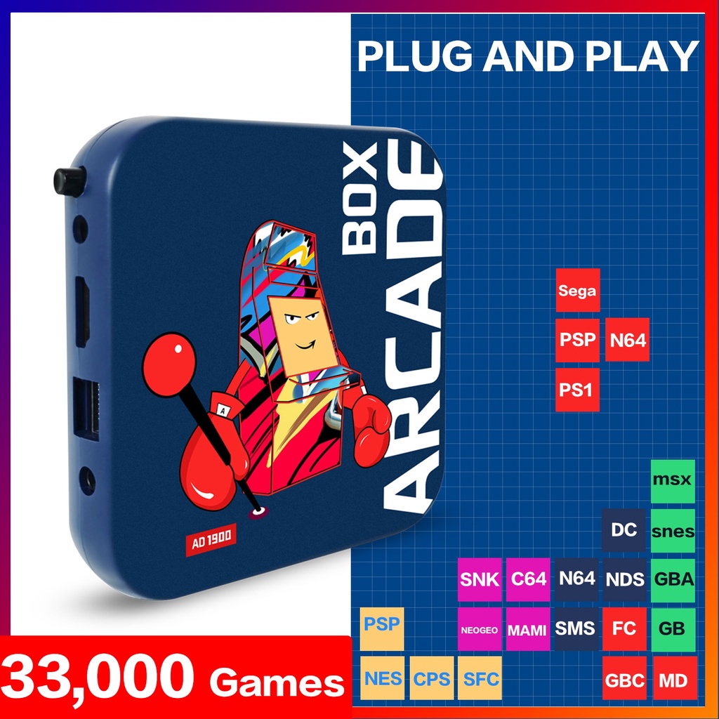 Arcade Box Game Console Clássico Retro Para PS1/DC/N64 Embutido 33000 ...
