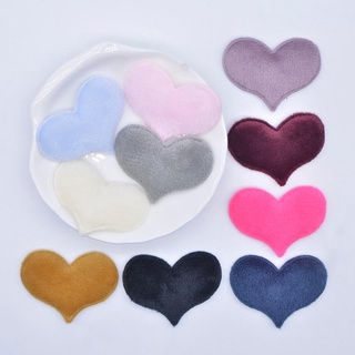 50 Pcs 40x30mm Acolchoado Coração De Pelúcia Applique Para DIY Headwear Grampos De Cabelo Arco Acessório Roupas Artesanais Chapéu Sapatos Decoração