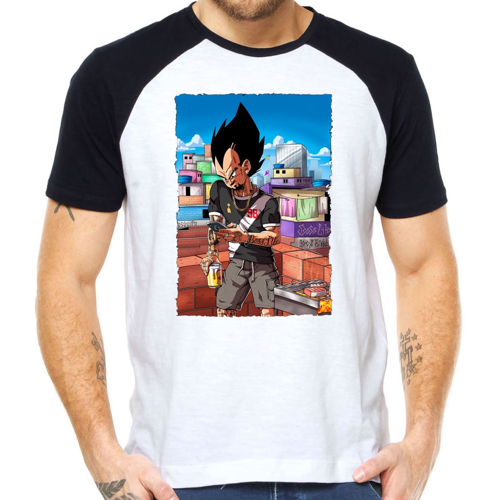 Camiseta vegeta vasco da gama dragon ball z trem bala