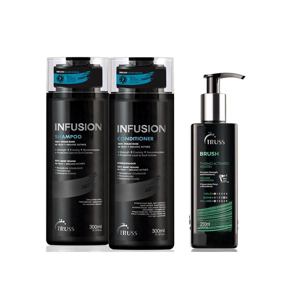 Truss Infusion Shampoo e Condicionador e Brush