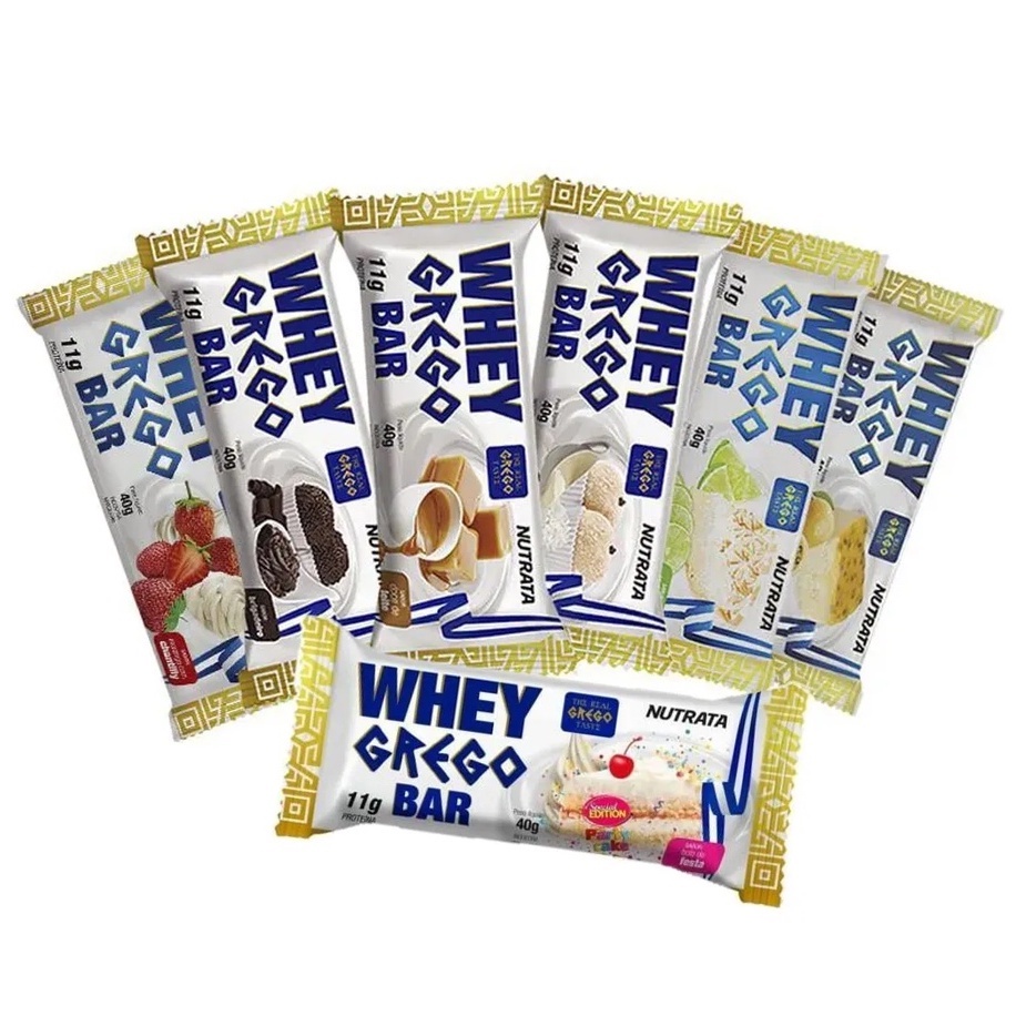 Barra de proteína whey grego KIT com 8 unidades