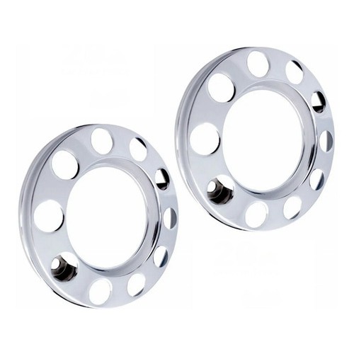 Kit Par Calota 10 Furos De Metal Caminhão Roda Aro 20 22 22,5