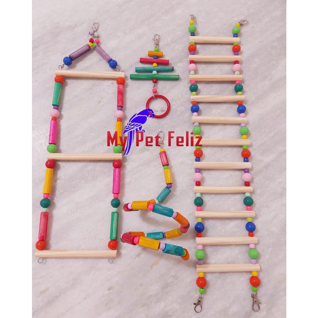 brinquedos para calopsita - brinquedo calopsita - brinquedo periquito - (KIT1-colorido)