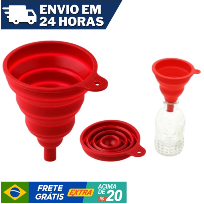 Funil Retrátil Silicone Dobrável Cozinha Utilidades