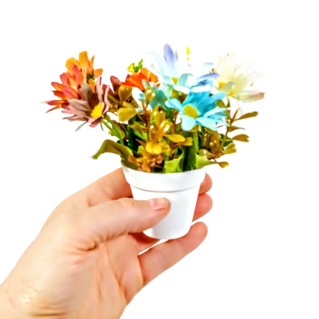 1 mini Vasinhos FLOR DO CAMPO Coloridas - Flores Artificiais mini vasos  coloridos Florzinhas | Shopee Brasil