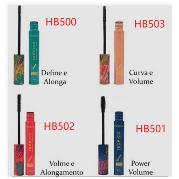 Máscara Para Cílios Trópico Ruby Rose/Ruby Rose Rímel Volume 9ml HB-8308 no Brasil   pronta entrega