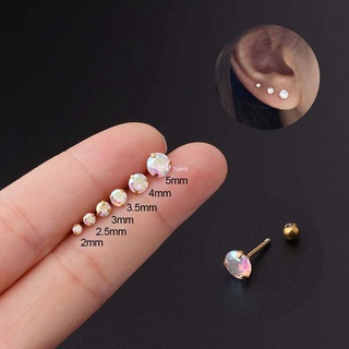 1 Peça Ab Piercing De Cartilagem Com Pedra De Zircônia Reta