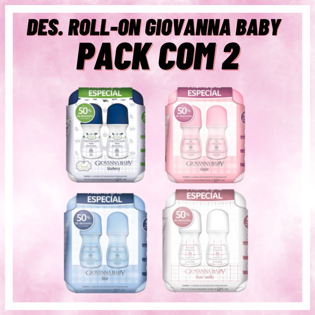 Pack Desodorante Roll On Giovanna Baby 2 unidades- Escolha seu Pack