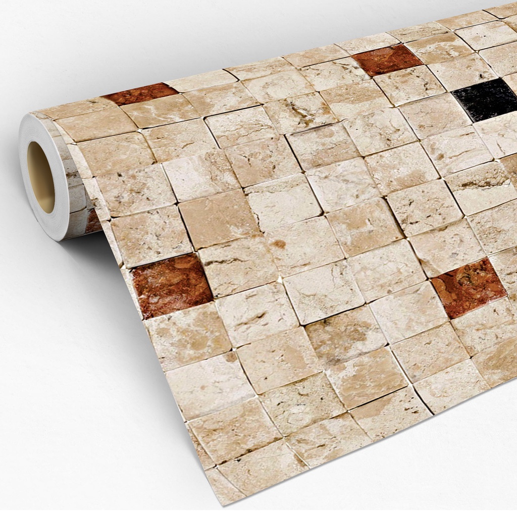 Papel De Parede Adesivo Pedras Canjiquinha Granito Vermelho E Preto Adesivo Lavável Decoração 3D