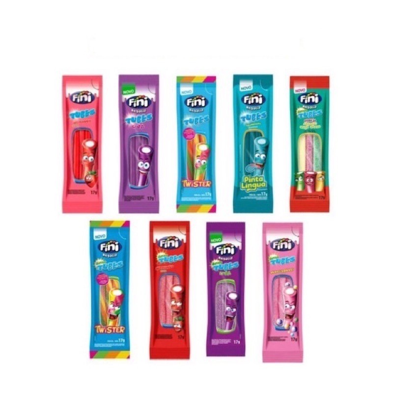 Fini Tubes Bala de Goma diversos Sabores 15g - Desconto no Preço