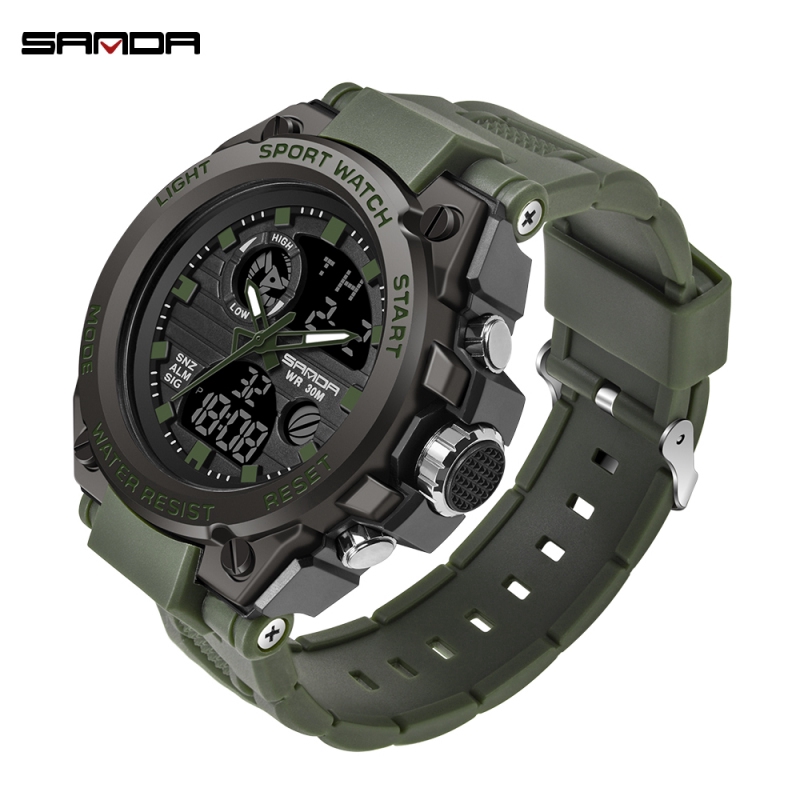 Sanda Relógio Masculino Quartzo à Prova D'água De Luxo Multi-Função Relógio De Natação 739 - Watches