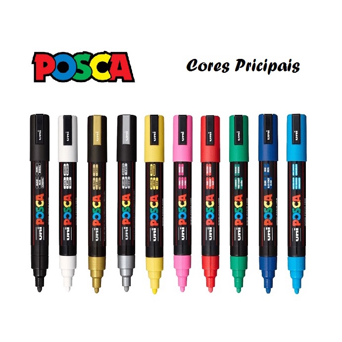 Kit Caneta Posca Pc-5m C/10 Unidades Com As Cores Principais | Shopee ...