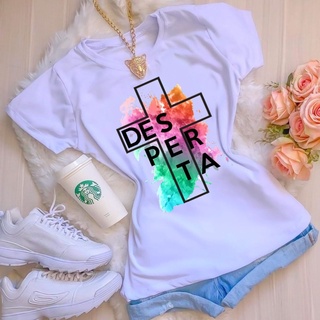 blusa moda evangelica manga curta estampa p ao gg