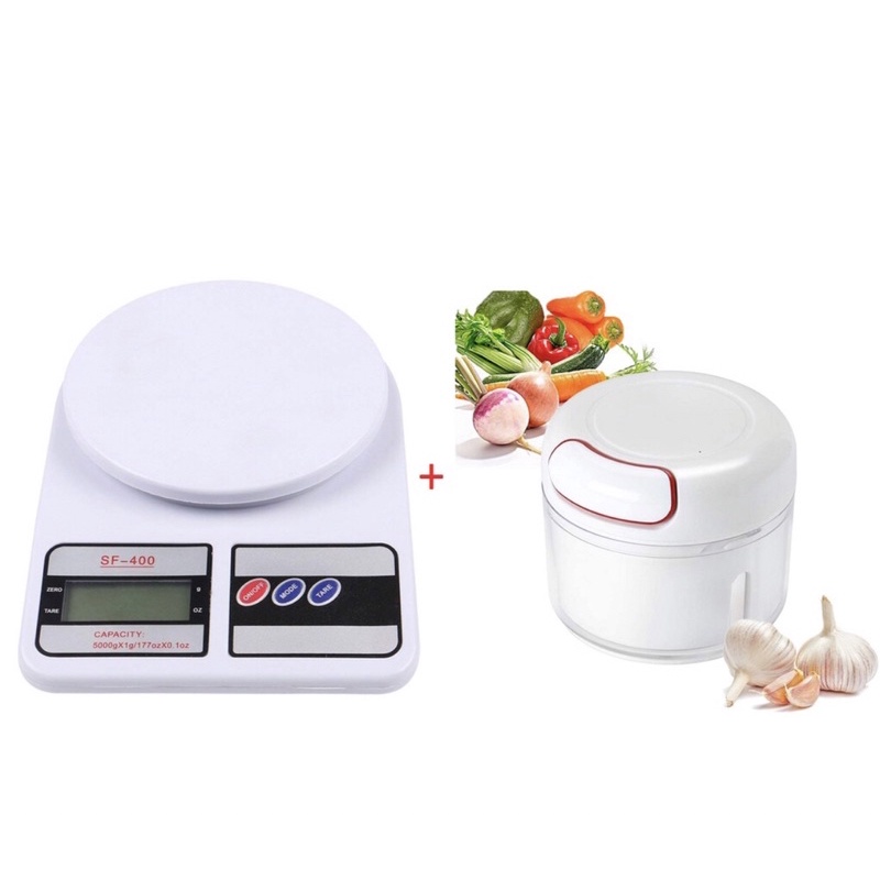 Kit Lili Processador 170 ml Triturador + Balança de Cozinha até 10kg