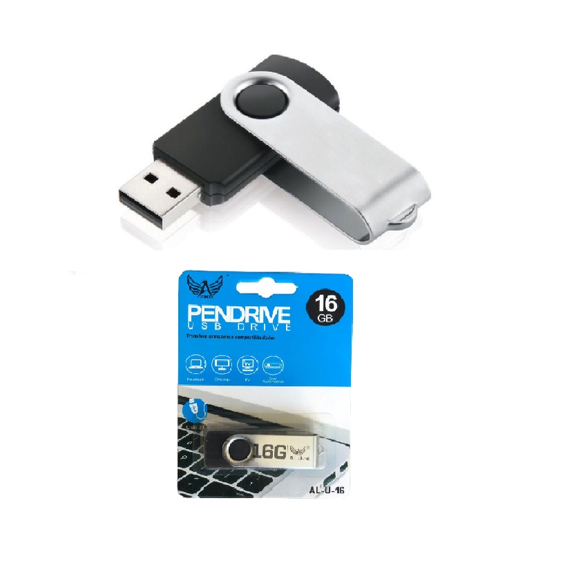Pendrive Usb 4/8/16/32GB Preto e Prata