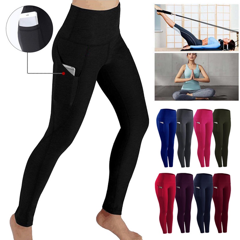 [BGK] Womens Stretch Yoga Leggings Fitness Running Gym Sports Full Length Active Pants