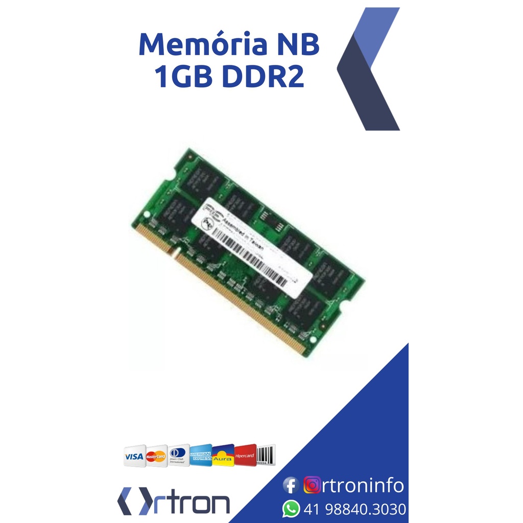 MEMÓRIA NB DDR2 1GB 533Mhz/667Mhz