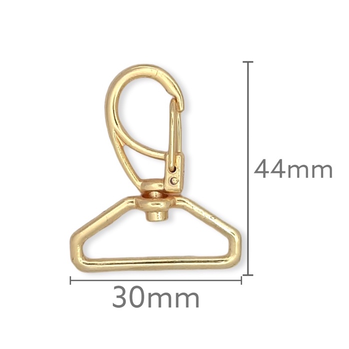 Mosquetão 30mm Dourado (02und) 3cm c/ Banho Cataforético - Bolsas Mochilas Necessarie Artigos Costura Confecções
