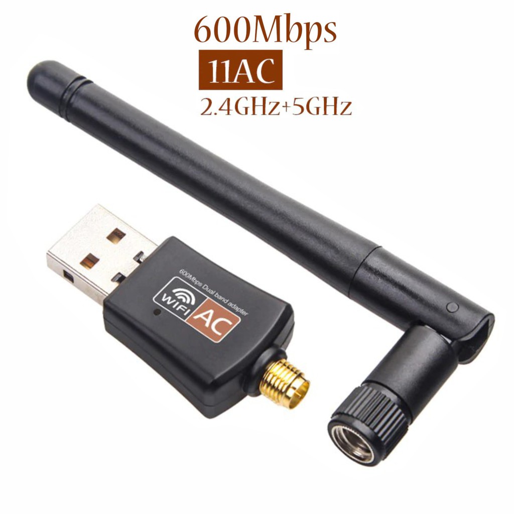 Adaptador Wireless Usb Wifi AC Dual Band 600mbps 2.4ghz + 5ghz