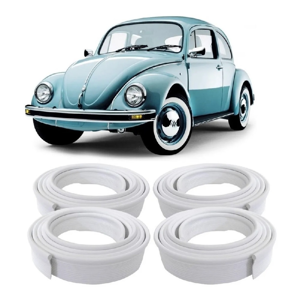 Kit Galão Paralama Fusca Dianteiro e Traseiro Esq Dir Branco