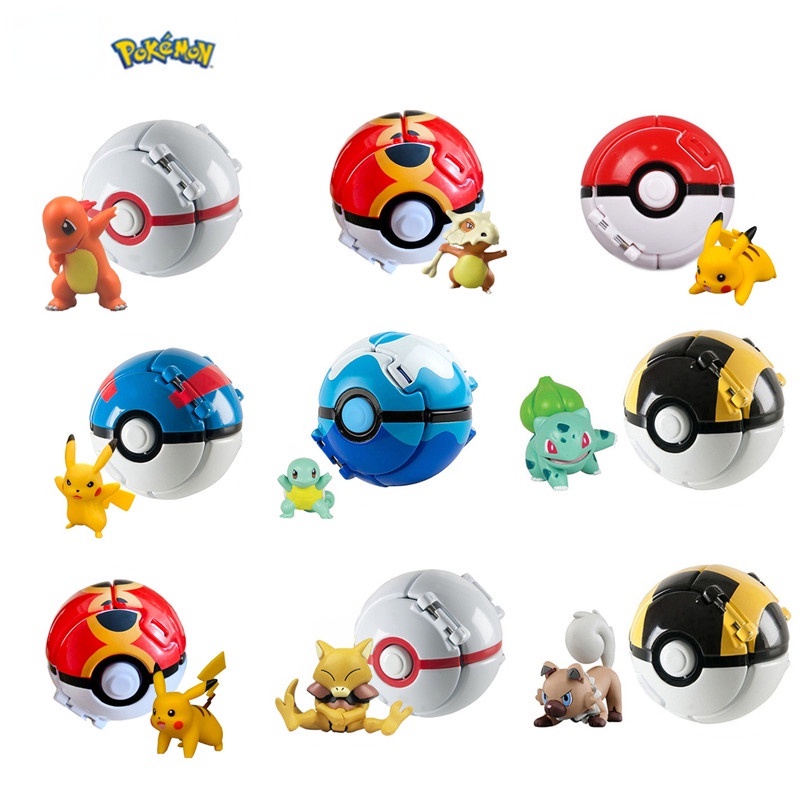 Pokemons Pokeballs Brinquedo de transformação do Pikachu, Charizard, M