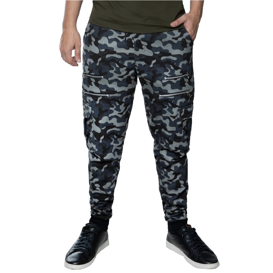 Calça De Moleton Camuflado Saruel Skinny Sport Luxo M7