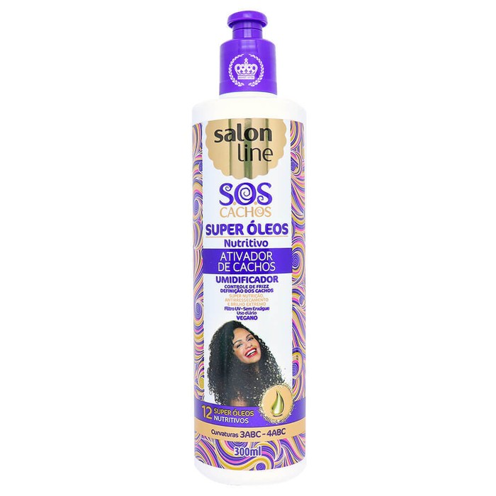 Ativador De Cachos Salon Line Super Oleos Nutritivos Umidificador Controle Dos Frizz Com Filtro Solar De 300ml Shopee Brasil